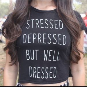 Brandy Melville Black Crop Top